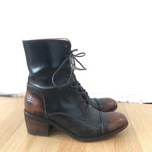 Frye lace up boots
